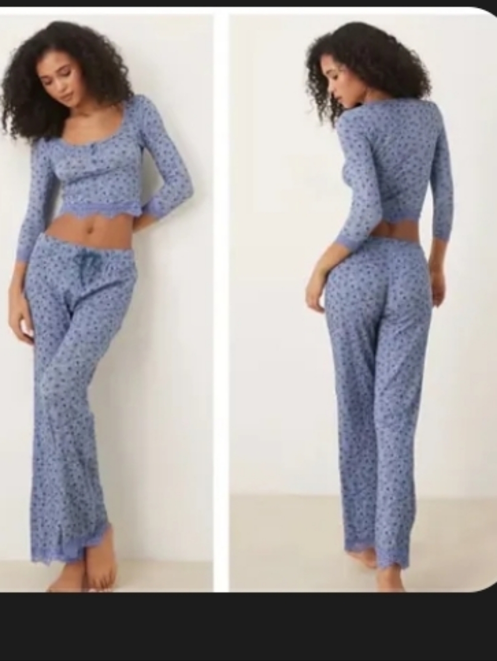 Free People Blue Stolen Dance Pajama Set XL. Brand New